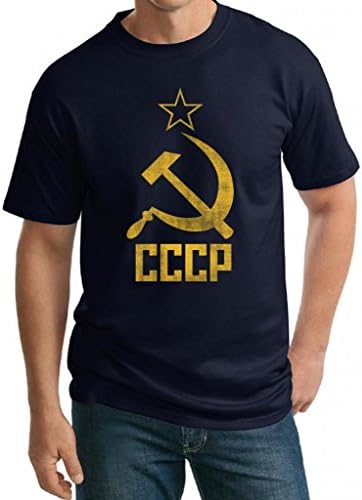 Mens CCCP Hammer And Sickle Russia Navy Tall Shirt 4XLT