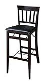 30"H Folding Bar Stool Mission Style in Espresso Finish