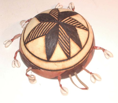 MusicalInstruments: Small African Gourd Tambourine