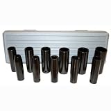 12 Piece Set. Air Impact Deep Well Socket 1/2 Drive Metric. 10-22Mm Bl.C+Sleeve