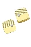 Solid 14K Gold Square Stud Set with Diamond Accent (4)