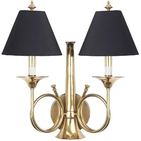 Frederick Cooper Hunting Horn Brass Plug-In Wall Sconce by Universal Lighting and Decor