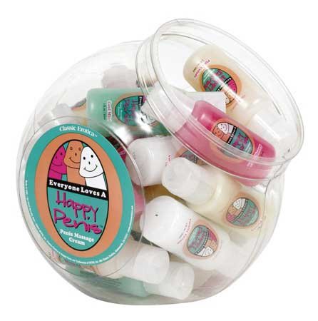 Happy Penis Flavored Massage Cream Asst Bowl 48 Pieces