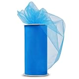 Expo Shiny Tulle Spool of 25-Yard, Turquoise