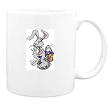 Mug with basket, unicycle, eggs, rabbit, easter