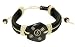 Mens Womens Black Leather, Cord & Handcarved Bone Wristband Bracelet