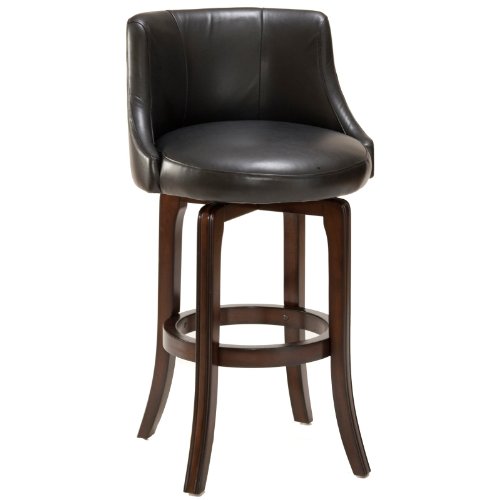 Hillsdale 25-Inch Napa Valley Swivel Counter Stool - Black Vinyl Seat