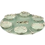 13 Diameter Frosted Glass Passover Simplicity Seder Plate