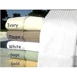 1000TC Egyptian Cotton CALIFORNIA KING WHITE PIN STRIPE SHEET SET BY MARRIKAS