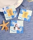 BEACH PHOTO COASTER - BEACH THEMED PHOTO COASTER FAVORS - coaster, Quantity of 24 pc,