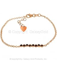 14k Rose Gold Prong Set Garnet Bracelet