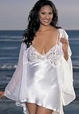 Shirley of Hollywood Plus Size Charmeuse Chemise with Lace img