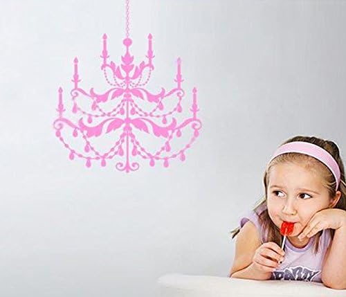 Chandelier Wall Stickers Decals, Kids Room,Girls Room Wall Art (Pink)