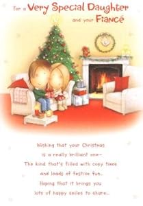 Daughter and Fiance at Christmas, Christmas Greetings Card Amazon.co