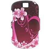 Crystal Hard PINK RUBBERIZED With HEART & FLOWERS DesignFaceplate Cover Cas ....