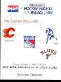 Hockey Nights at the San Francisco Cow Palace 1986 Game Program NHL (New York Rangers vs St. Louis Blues)