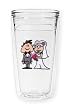 Wedding Couple 12 oz Slimline Insulated Beverage Tumbler, Clear