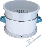 Zoom Produkt-Bild: Petra ESG 1 Entsafteraufsatz, Saftbeh&auml;lter mit Schlauchanschluss, Fruchtkorb, Adapterring Wei&szlig;/Blau