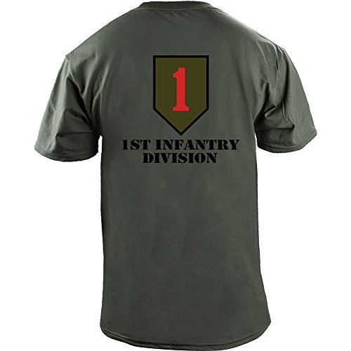 Army 1st Infantry Division Full Color Veteran T-Shirt (2XL, Green)