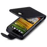 HTC ONE S HANDY LEDER TASCHE CASE HÜLLE IN SCHWARZ, QUBITS RETAIL VERPACKUNG