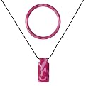 Chewable Jewels Rectangle Necklace & Bracelet Pink Marble