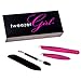 TweezerGirl Tweezers, Precision Angled Tip - Pack of Two - Professional Stainless Steel Tweezers - Tweezers for Eyebrows - Includes Bonus Spoolie and Brush for Professional Eyebrow Shaping,