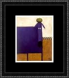 "Purple Dog with Apple" by Daniel Patrick Kessler - Framed Artwork