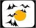 Decorated Mouse Pad with group, bat, flying, rodent, moon, full