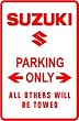 SUZUKI PARKING motorcycle auto import sign