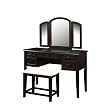 Powell Antique Black with Sand Through Terra Cotta Vanity Mirror and Bench