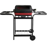 Meco Electric Grills - 9359W Electric BBQ Grill On Cart With Rotisserie And Plastic Side Trays