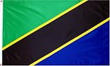 Tanzania National Country Flag - 3 foot by 5 foot Polyester (New)