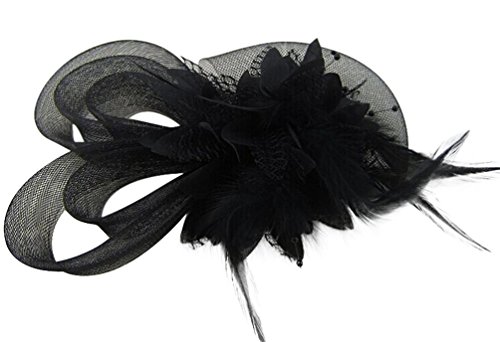 Women's Fascinators Hat Small Hairpin Feather Mesh Flower Hairclip