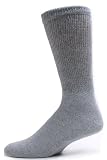 Sole Pleasers Men's Grey King-Size Diabetic Crew Socks - 3 pairs