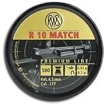 RWS-R-10 Match Heavy .177 Cal, 8.2 Grains, Wadcutter, 500/Tin