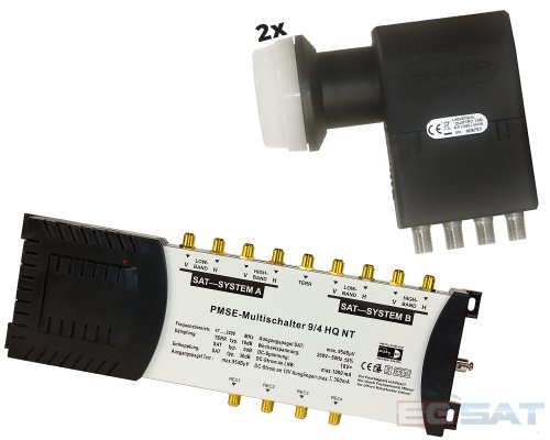 Multischalter Set 4 Anschlüsse und 2 Satelliten - Sharp LNB PMSE 9-4 Multischalter Set 4 Anschlüsse und 2 Satelliten - Sharp LNB PMSE 9-4