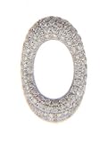 14k White Gold 105 Diamonds Oval Slide Pendant