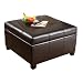 BEST Richmond Espresso Leather Storage Ottoman