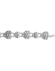 Sterling Silver Filigree Heart Y2K Commemorative Bracelet