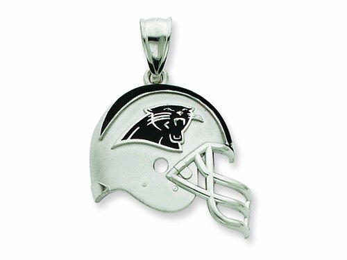 Sterling Silver Carolina Panthers Enameled Helmet Charm