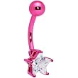 Pink Neon Titanium Gem Star Belly Ring