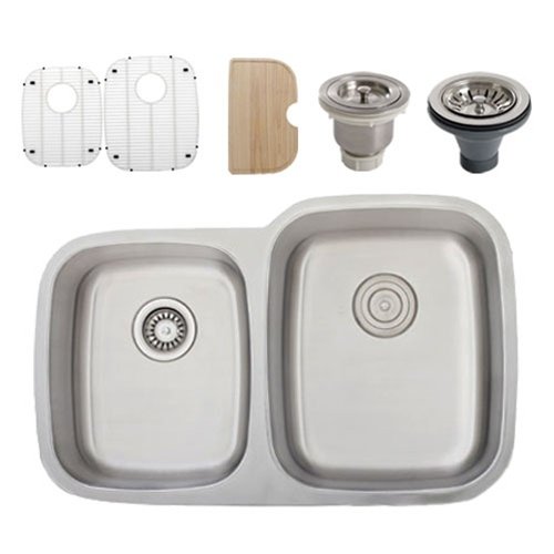 Ticor S305DR Undermount Steel Double-Bowl Kitchen Sink