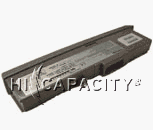 Long, rectangular battery with 10 slit-type contacts on side. Extended capacity battery - slightly bigger than regular battery and has 50% longer run-time.