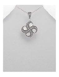 Marcasite Pendant Necklace In 92.5 Sterling Silver