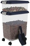 IRIS Airtight Pet Food Container Combo Kit, Navy/Gray