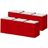 Sorbus&reg; Foldable Storage Cube Basket Bin (6 Pack, Red)