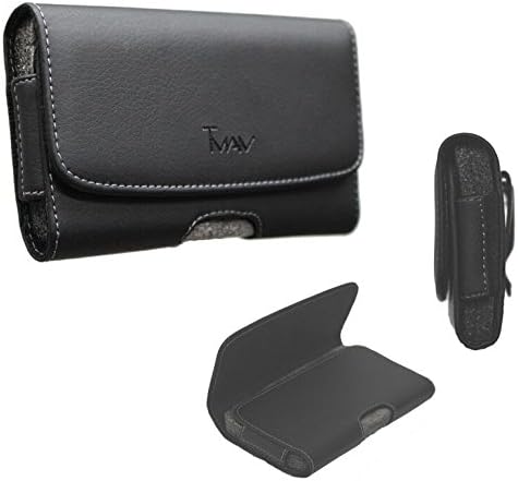 TMAN® XL Size Leather holster carry pouch case for LG K7 / LG Tribute 5 (fits the phone with Otter Box / Dual Layer Hybrid Case)