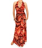 Blue Banana Brown and Orange Tie Dye Maxi Dress