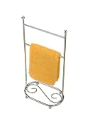 Aquatico Vertical Swirl Base Fingertip Towel Stand, Platinum