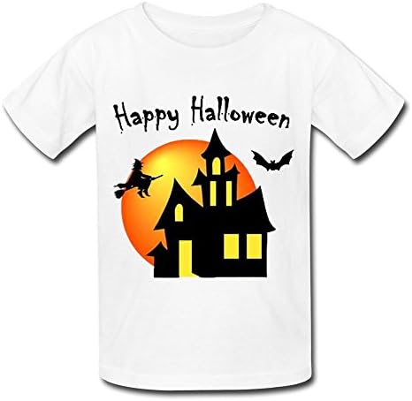 JAJUS Kid's Happy Halloween Party Boys / Girls O-Neck T-Shirt White XL